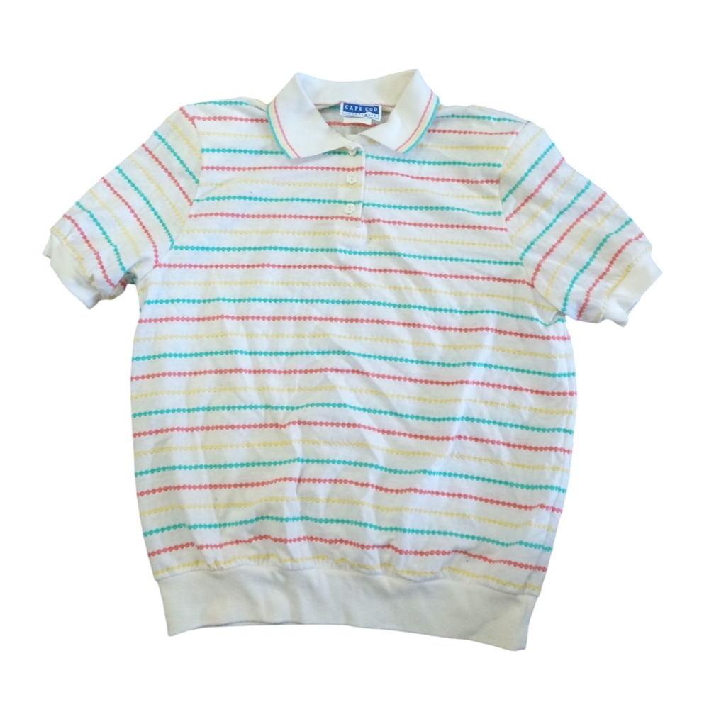 Vintage Cape Cod Sportswear Polo Striped Shirt Size L
